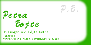 petra bojte business card